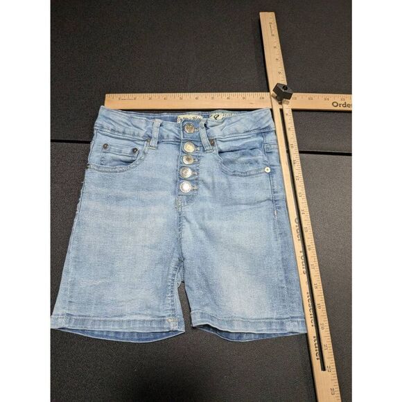 Indigo Rein Button Fly Front Jean Shorts Mid Rise Kid's Size 8 - Picture 5 of 5